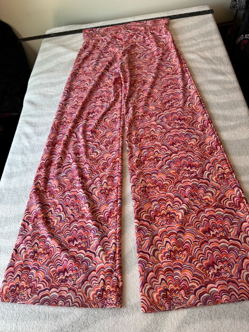 Helen Jon Pink Multi-Color Flared Palazzo Pants Made in USA